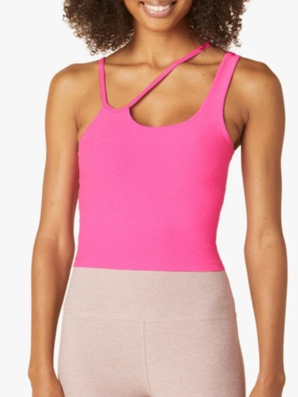 NWT Beyond Yoga Spacedye Shapeshift Cropped Tank in Pink Hype Heather Size Large